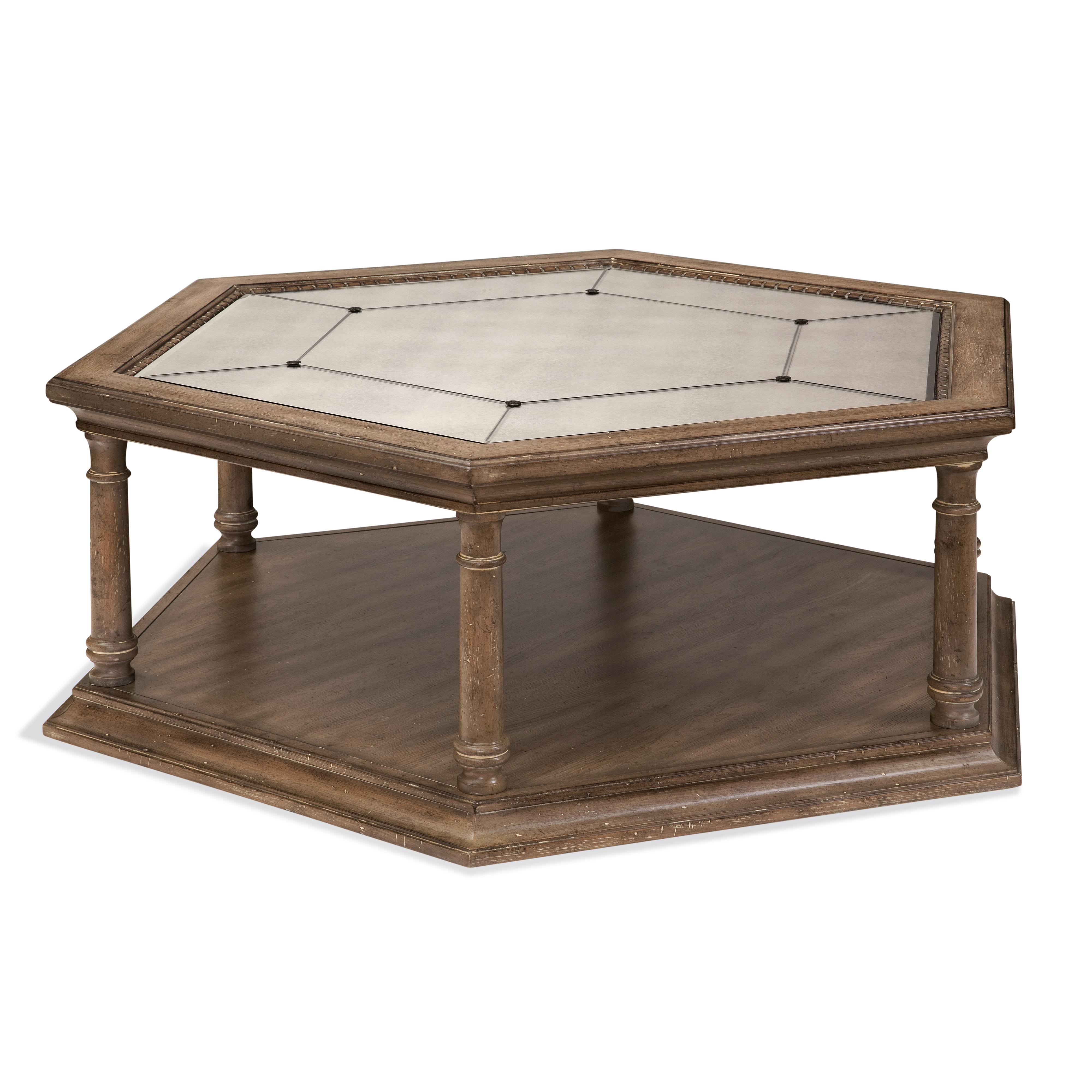 Mirrored octagon top coffee table
